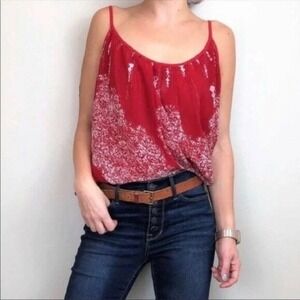 CAbi Red Heart of Township Cami Tank Top -‎ XS EUC
